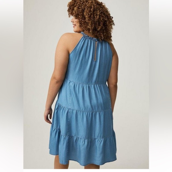 NWT Torrid Trapeze mini dress tencel denim size 2 2x 18 20 - Picture 3 of 7